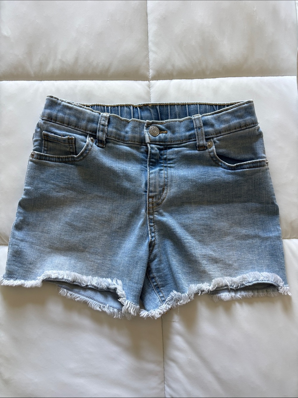 Cat & Jack Light Wash Distressed Hem Denim Shorts
